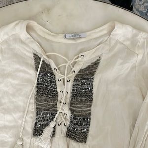 Off white Mango long sleeve dress Size small